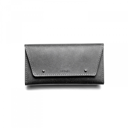 Pachet portofel dama + port card din piele naturala reciclata, negru [1]