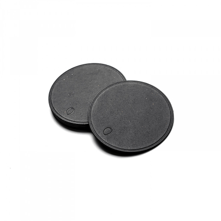 Pachet suport farfurii + suport pahare, oval, din piele naturala reciclata, 6buc/set, negru [5]