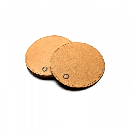 Pachet suport farfurii + suport pahare, oval, din piele naturala reciclata, 6buc/set, maro nature [4]