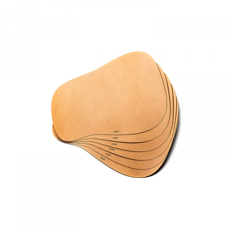 Pachet suport farfurii + suport pahare, oval, din piele naturala reciclata, 6buc/set, maro nature [1]
