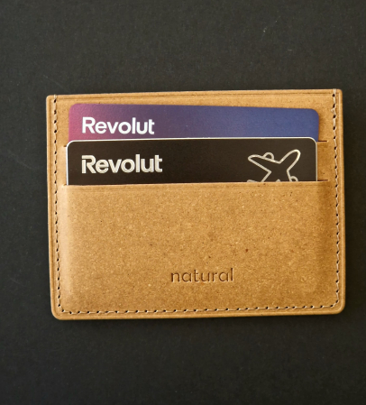 Port card maro din piele naturală reciclată [5]