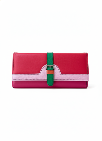 All Boutique - Portofel Soruka fucsia & roz din piele reciclată – unicat handmade | Origin & Natural