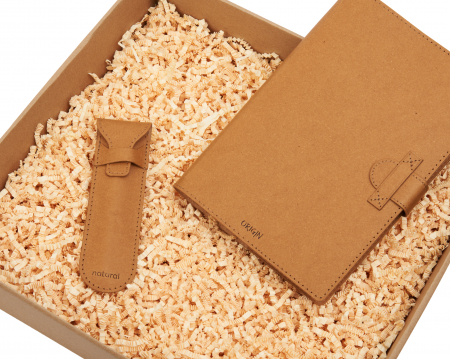 Set elegant maro - agenda cu husa , toc asortat din piele naturala reciclata si pix [1]