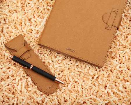 Set elegant maro - agenda cu husa , toc asortat din piele naturala reciclata si pix [2]