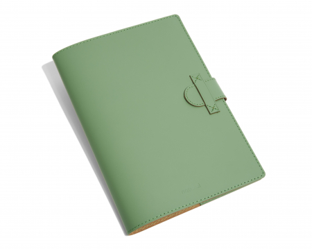 Set cu agenda, pix si portofel, verde, piele naturala reciclata [6]