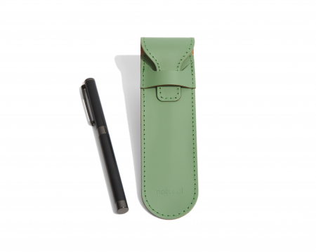 Set cu agenda si pix, verde, piele naturala reciclata [10]