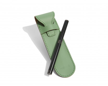 Set cu agenda si pix, verde, piele naturala reciclata [13]