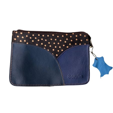 Crossbody - Geantă mică Soruka din piele reciclată, albastru & animal print