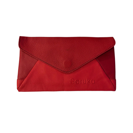 Plicuri - Plic Soruka din piele reciclata rosu | Accesoriu sustenabil