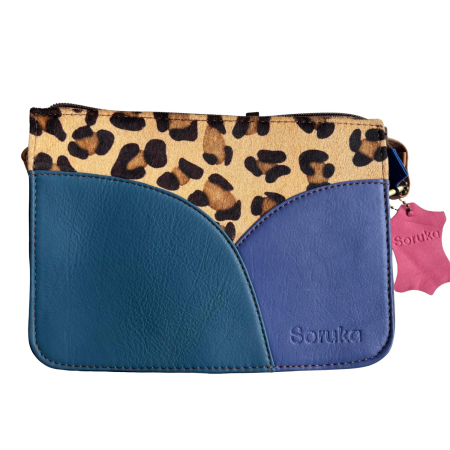 Crossbody - Geantă crossbody Soruka din piele reciclată, albastru & mov | Double face