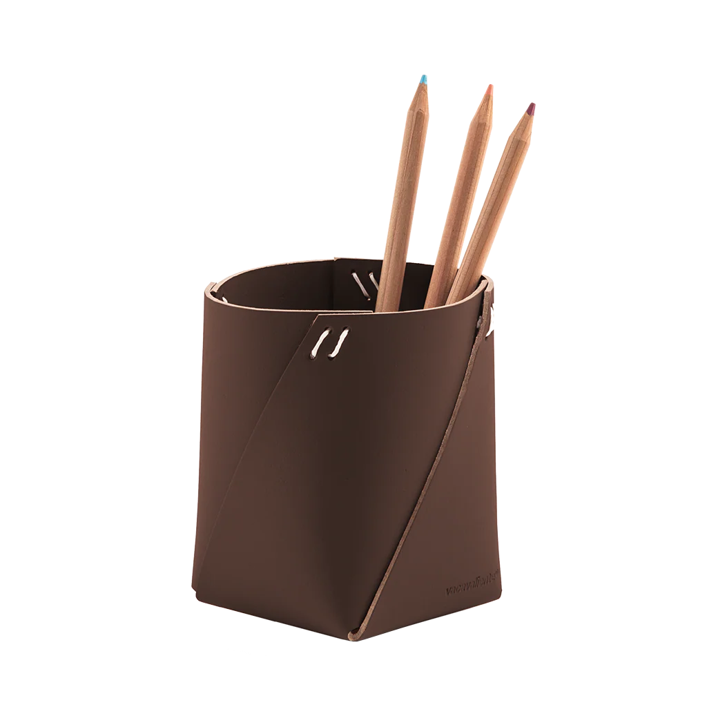 Vacavaliente - Suport creioane din piele reciclata Vacavaliente – organizator birou premium