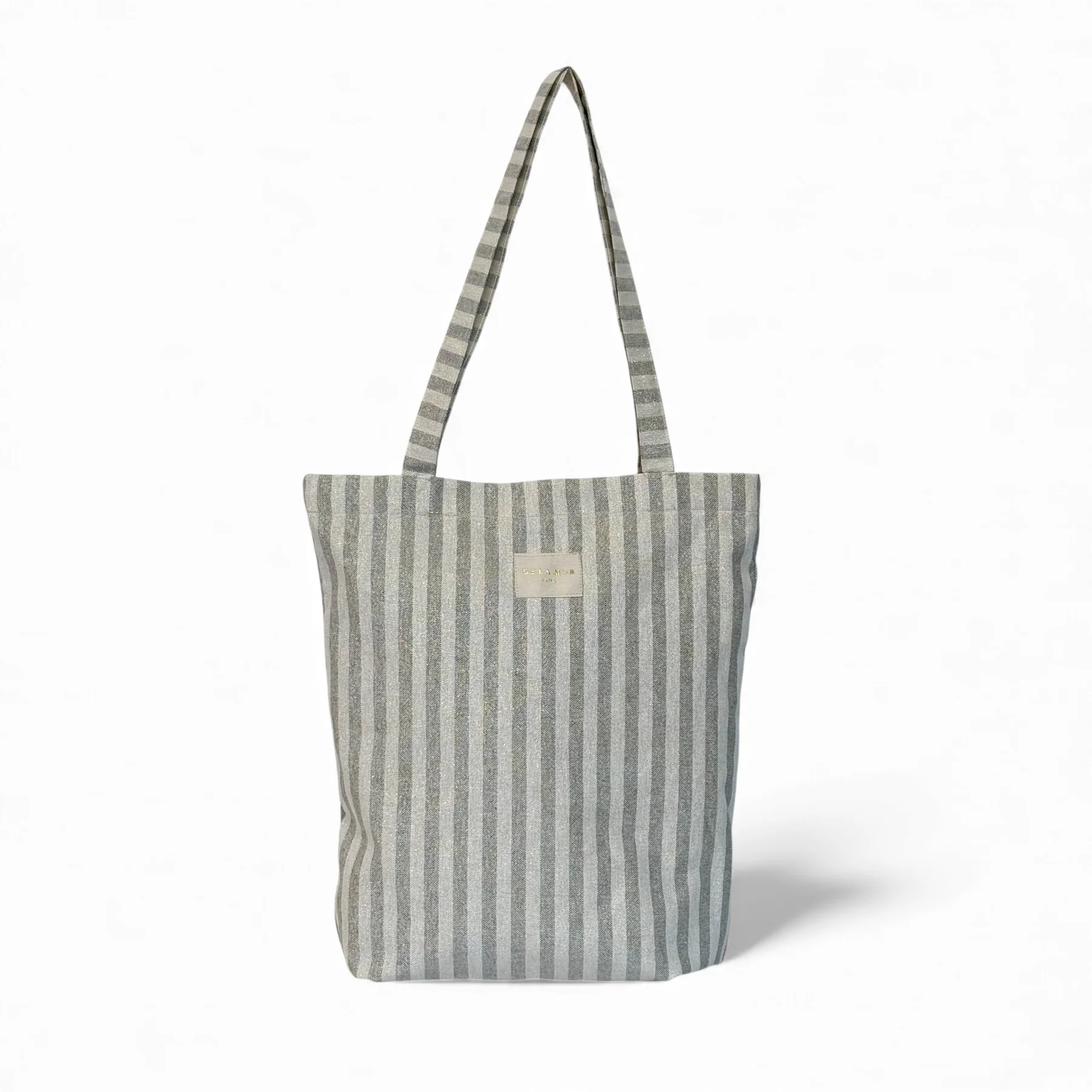 De La Mur - Tote Bag cu dungi argintii