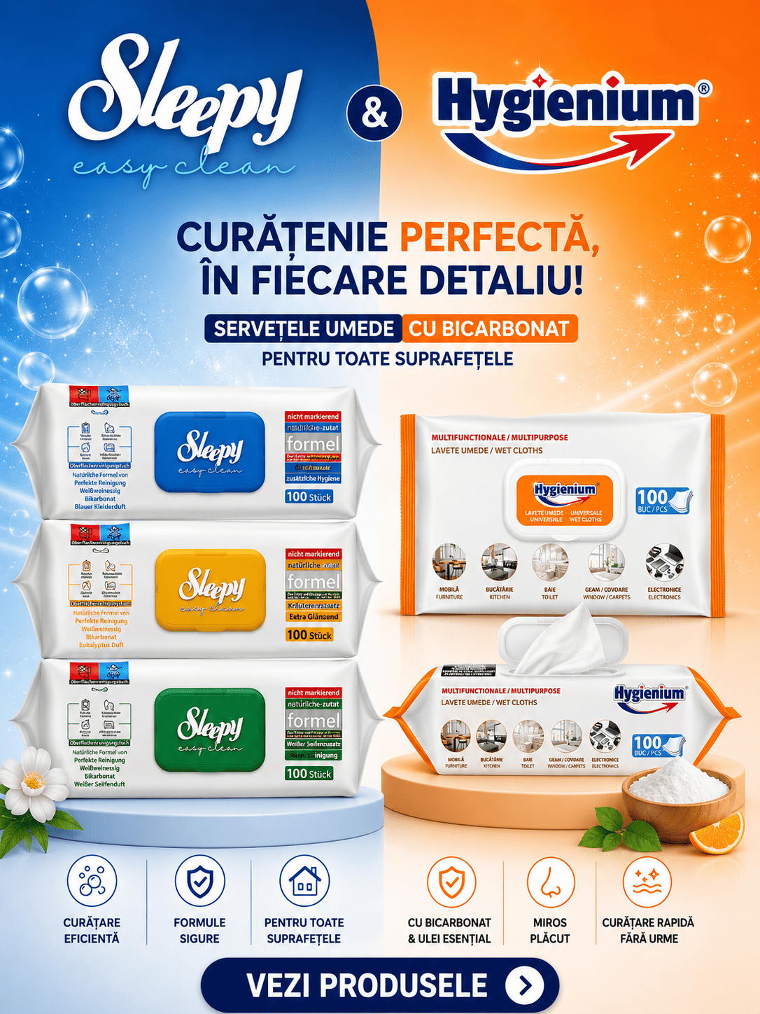 Servetele umede pentru suprafete