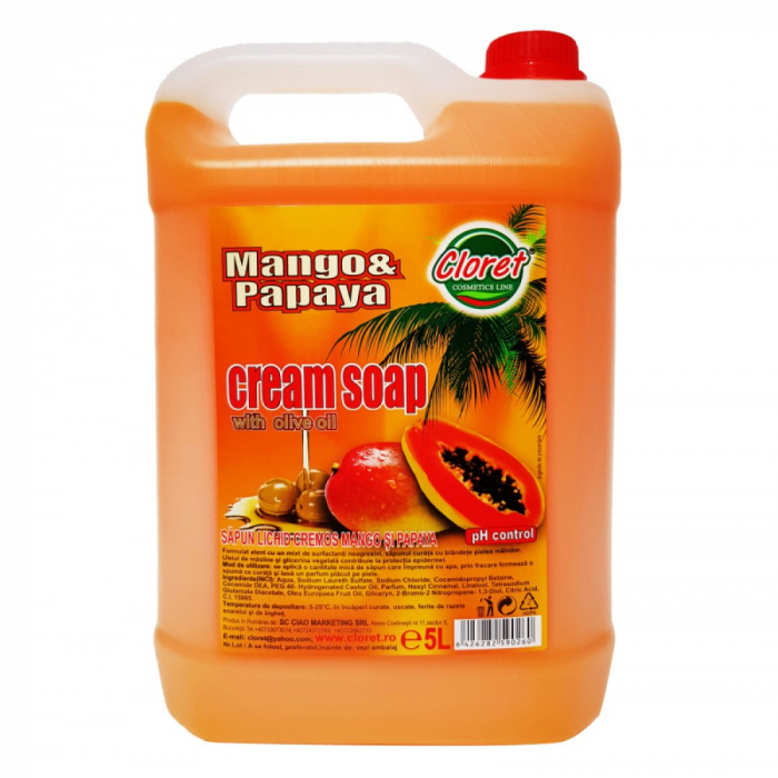 Cloret Sapun lichid cu extra glicerina, Mango si Papaya, 5 L [1]