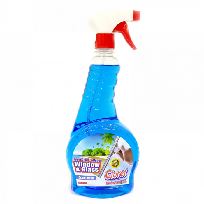 Cloret solutie curatat geamuri cu alcool spray 750 ml [1]