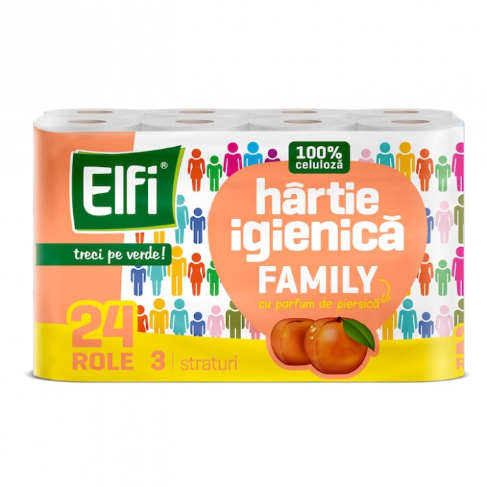 Hartie igienica Elfi, 3 straturi, 24 role/pachet, parfumata [1]