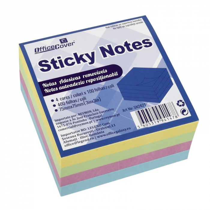 Notes adeziv, 5 culori x 80coli, 400 coli/set [1]