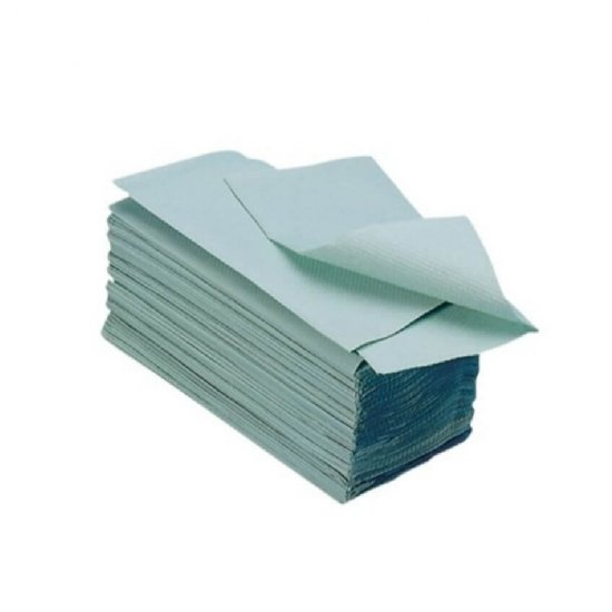 Prosoape Pliate in Z - V Fold, Pentru Dispenser, 230 foi/pachet, 20 set/bax, 1 Strat, Verzi, 100% Celuloza, 23 x 25 cm [2]
