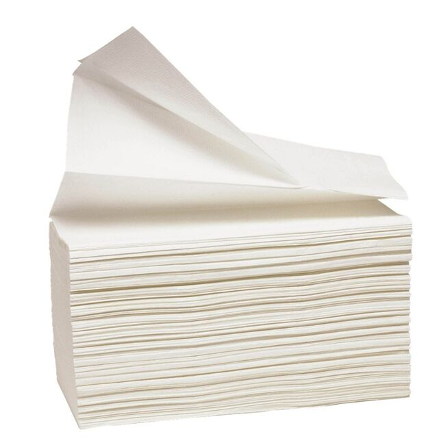 Prosoape Pliate in Z - V Fold, Pentru Dispenser, 150 foi/pachet, 2 Straturi, Albe, 100% Celuloza, 23 x 25 cm [2]