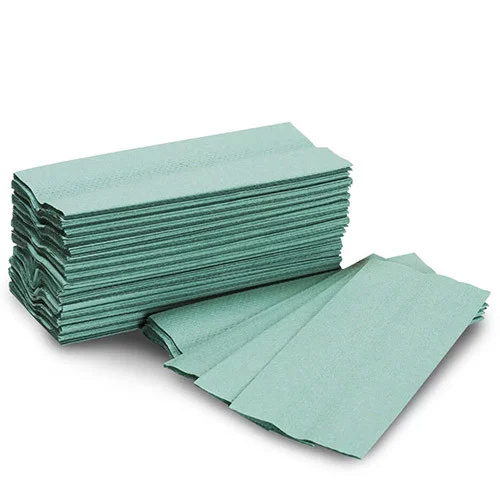 Prosoape Pliate in Z - V Fold, Pentru Dispenser, 230 foi/pachet, 1 Strat, Verzi, 100% Celuloza, 23 x 25 cm [2]