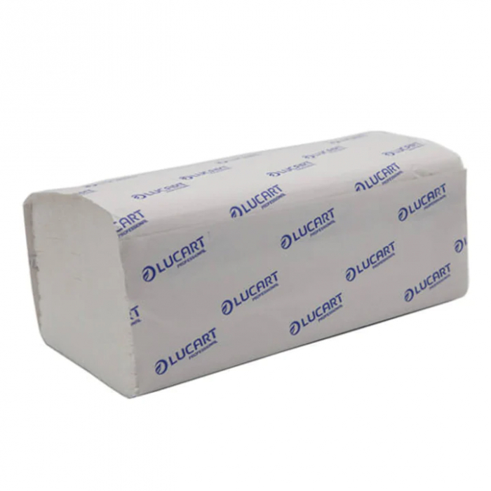 Prosoape Pliate in Z - V Fold, Pentru Dispenser LUCART, 150 foi/pachet, 2 strat, Albe, 23 x 25 cm, 20 set/bax - CALITATE PREMIUM                     [2]