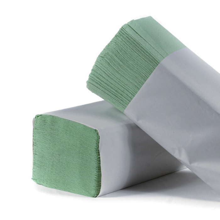 Prosoape Pliate in Z - V Fold, Pentru Dispenser LUCART, 250 foi/pachet, 1 strat, Verzi, 21,5 x 25 cm, 20 set/bax - CALITATE PREMIUM                        [2]