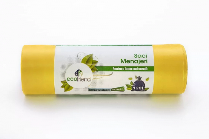 Saci menajeri ultrarezistenti 120 litri 10 buc/rola, diferite culori HDPE [4]