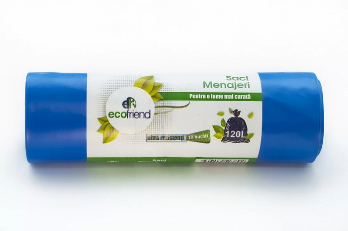 Saci menajeri ultrarezistenti 120 litri 10 buc/rola, diferite culori HDPE [2]