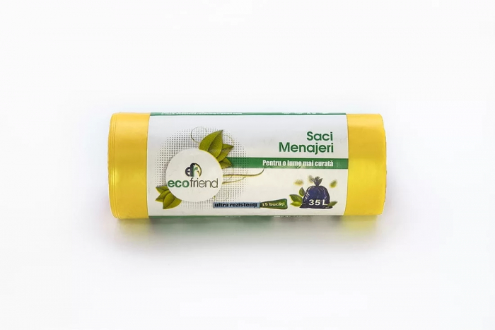 Saci menajeri ultrarezistenti 35 litri 15 buc/rola, diferite culori HDPE [4]