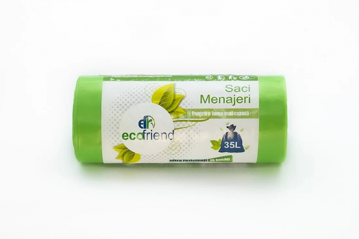 Saci menajeri ultrarezistenti 35 litri 15 buc/rola, diferite culori HDPE [2]