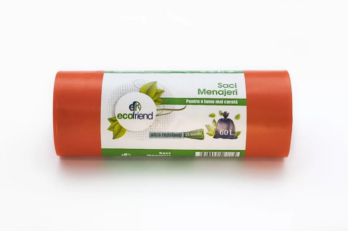 Saci menajeri ultrarezistenti 60 litri 15 buc/rola, diferite culori HDPE [5]