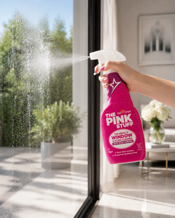 THE PINK STUFF Detergent pentru Geamuri si Oglinzi cu Otet de Trandafir, 750 ml [2]