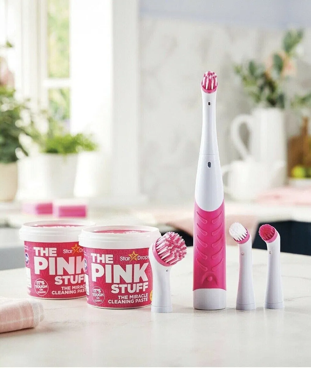THE PINK STUFF Kit Curatare Universal cu Perie Electrica, 4 Perii si Pasta de Curatare 500 g [2]