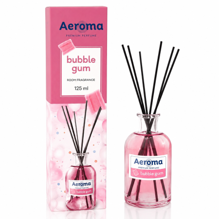 Odorizante camera - Aeroma Odorizant de Camera cu Betisoare Parfumate, Bubble Gum (Guma de Mestecat), 125 ml