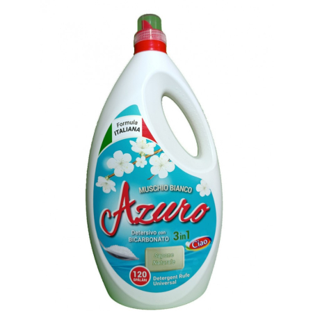 Rufe - Azuro Detergent Universal Formula Italiana cu Bicarbonat si Sapun Natural, Parfum Muschio Bianco, 4.8 L