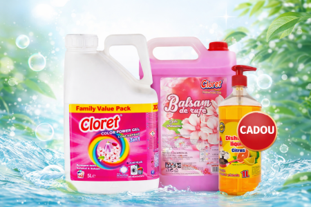 Rufe - Pachet Curatenie Cloret – Detergent 5L + Balsam 5L + CADOU Detergent Vase 1L