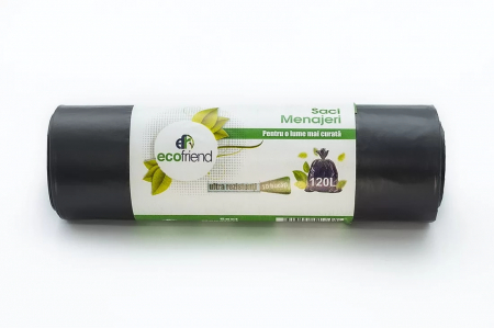 Saci menajeri - Saci menajeri ultrarezistenti 120 litri 10 buc/rola, diferite culori HDPE