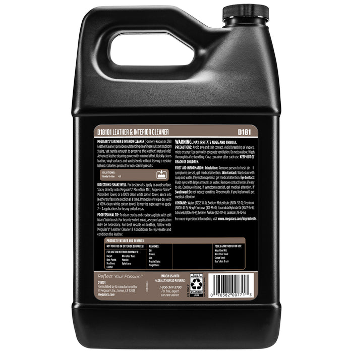 Meguiar’s D181 Detailer Leather Cleaner – Cleaner Profesional pentru Piele Auto (1 Gallon / 3.78 L) [2]