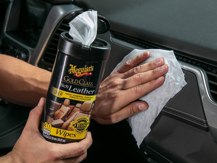 Meguiar’s Gold Class™ Rich Leather Wipes – Șervețele pentru Curățare și Îngrijire Piele (G10900, 25 buc.) [6]