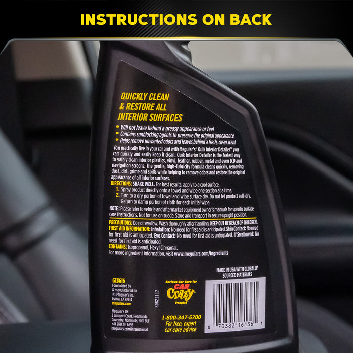 Meguiar’s Quik Interior Detailer™ – Curățitor Rapid pentru Interior Auto (G13616, 473 ml / 16 oz) [9]