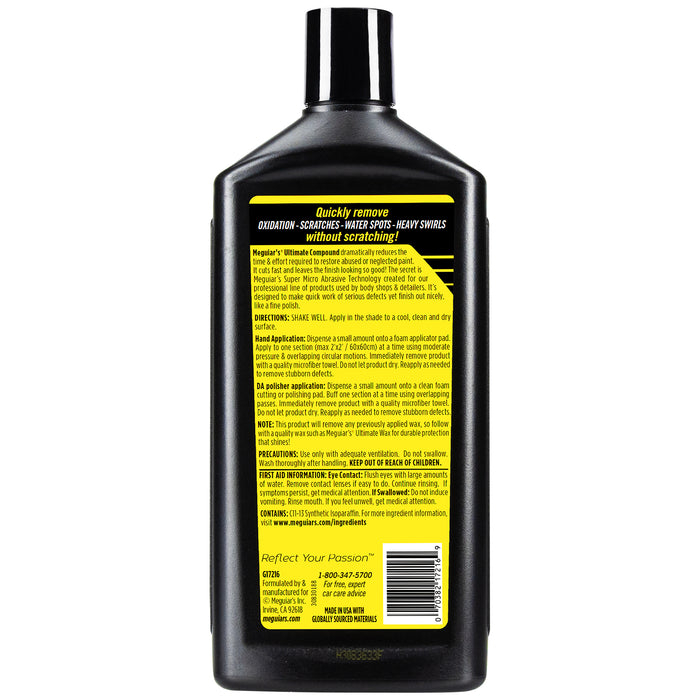 Meguiar’s Ultimate Compound – Pastă de Corecție pentru Vopsea Auto (G17216, 450 ml / 15.2 oz) [2]