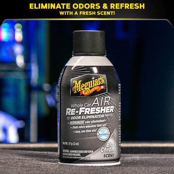 Meguiar’s Whole Car Air Re-Fresher Odor Eliminator – Black Chrome Scent (59 ml / 2 oz) [7]