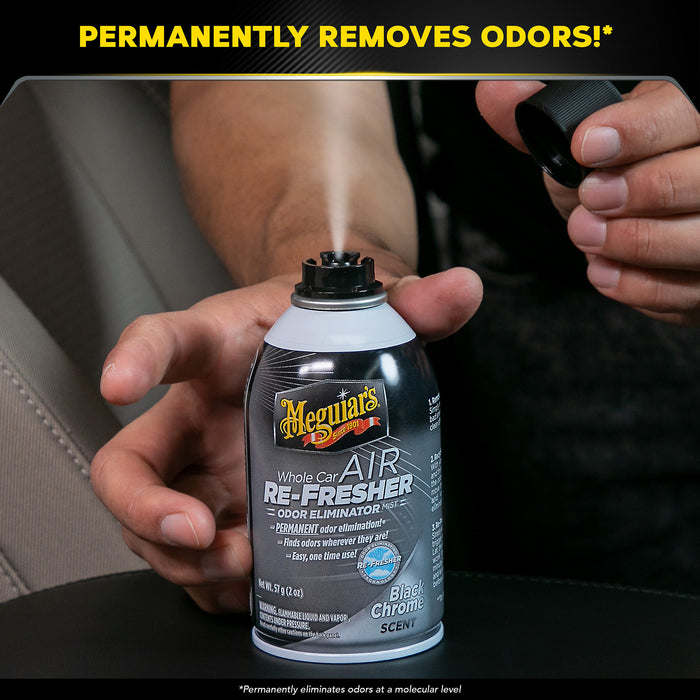 Meguiar’s Whole Car Air Re-Fresher Odor Eliminator – Black Chrome Scent (59 ml / 2 oz) [3]