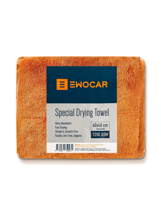 Ewocar Special Drying Towel 40x60 cm 1200GSM – Премиальное полотенце 1200 GSM для быстрой и безопасной сушки [2]