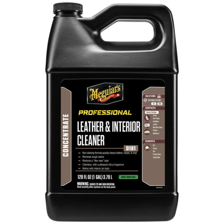 Spălătorie auto & Formate industriale - Meguiar’s D181 Detailer Leather Cleaner – Cleaner Profesional pentru Piele Auto (1 Gallon / 3.78 L)