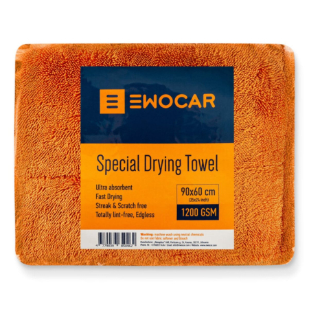 Drying Towels - Twisted Loop Orange Car Drying Towel – 1200 GSM