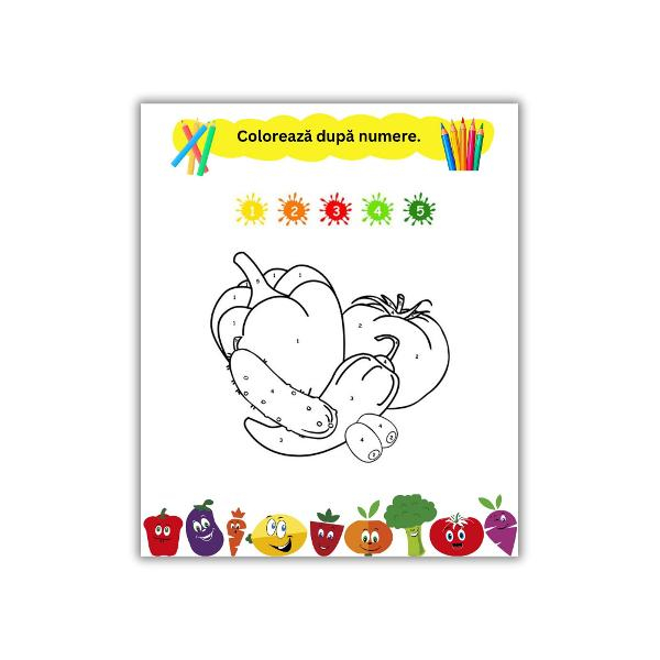 Carte de activități 2 în 1 - Învățăm Legume și Fructe, 3+ ani [3]