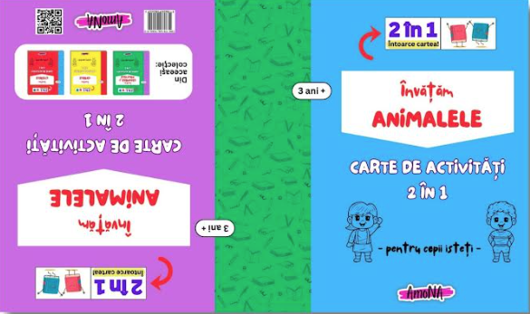 Carte de activități 2 In 1 - Învățăm Animalele, 3+ [2]