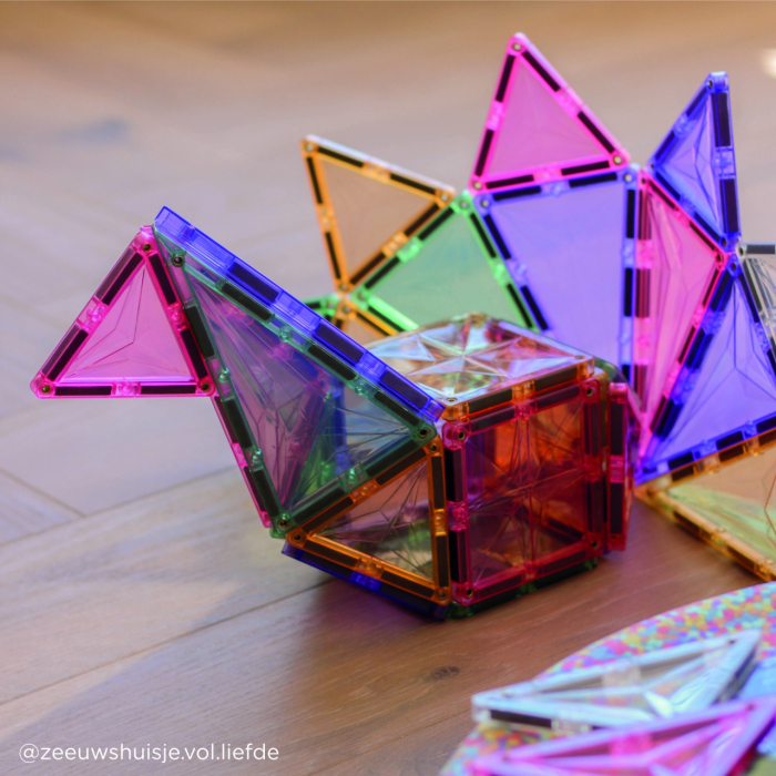 Jocuri magnetice de construit Pastel 45 piese, Cleverclixx [4]