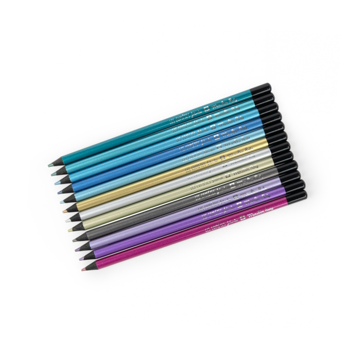 Set 12 creioane colorate metalice, Moulin Roty [3]